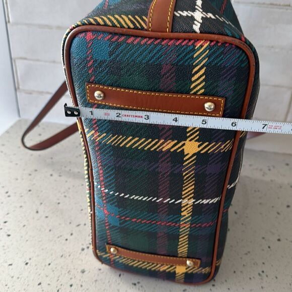 DOONEY & BOURKE Multicolored Leather Plaid Shopper Tote Shoulder Handbag Top Zip - Picture 10 of 16